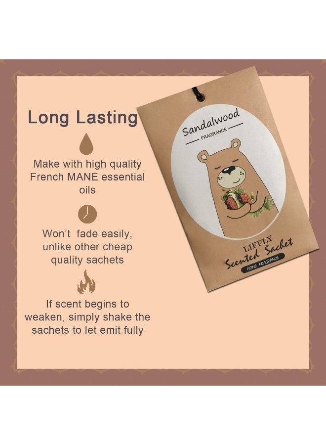 LIFFLY 14 Packs Sandalwood Scented Sachets Bag for Drawer and Closet Gift Box - Image 2
